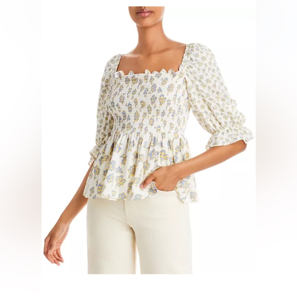 French Connection Doria Smocked Top - Like New -  S